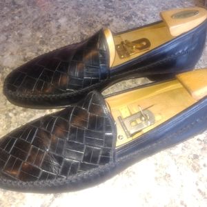 Johnston&Murphy Men's Black Woven Dress Like New Loafer Size 12m (139)